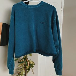 Blue Cropped Crewneck